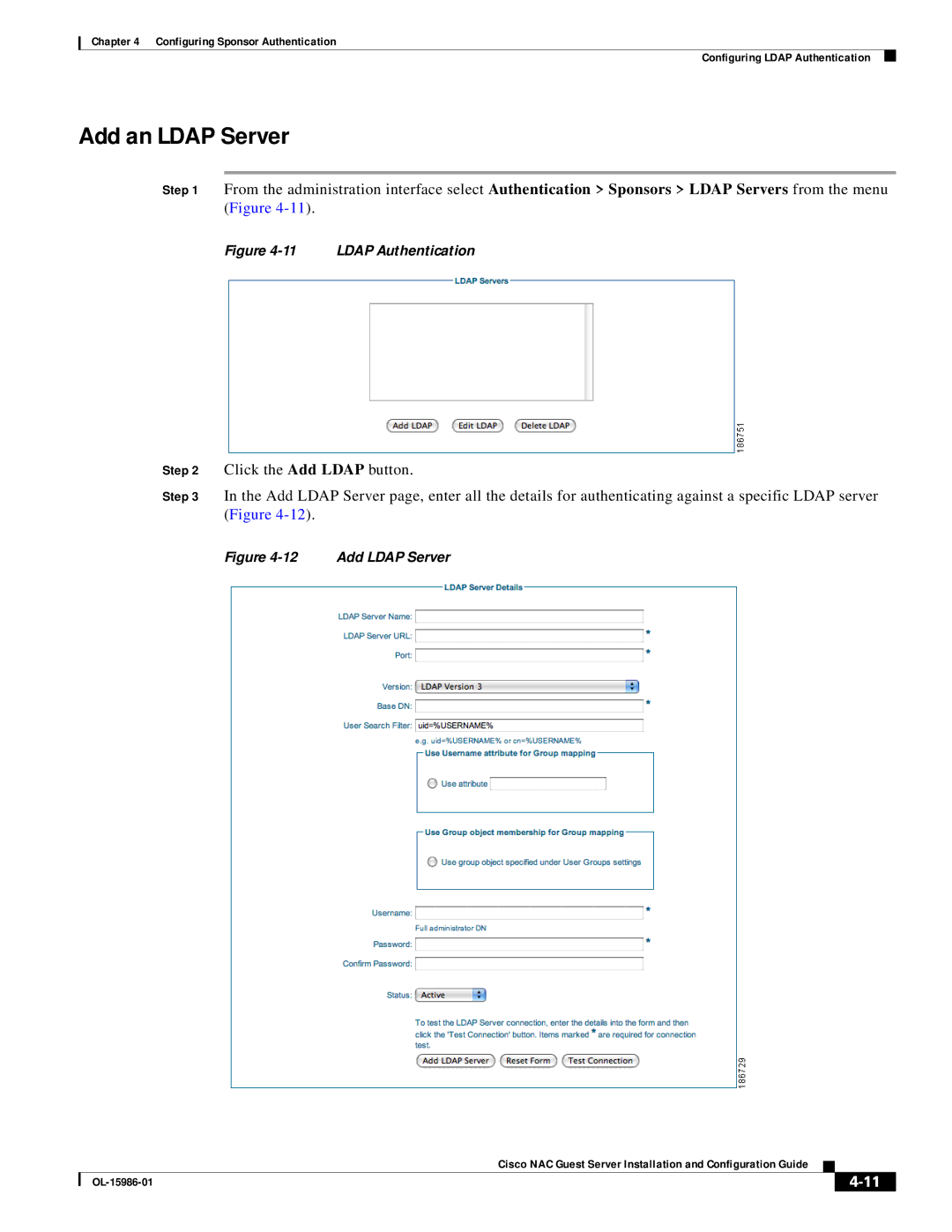 Cisco Systems OL-15986-01 manual Add an Ldap Server, Ldap Authentication 