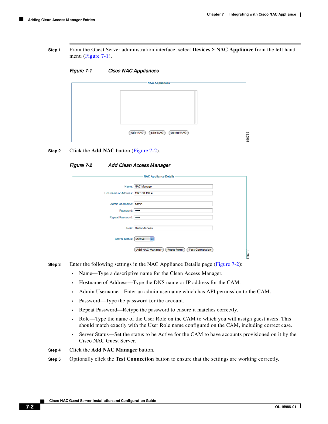 Cisco Systems OL-15986-01 manual Click the Add NAC button Figure 