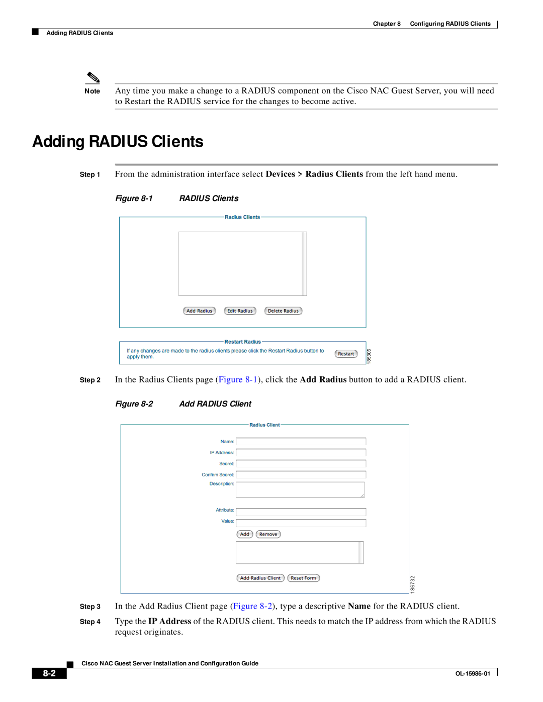 Cisco Systems OL-15986-01 manual Adding Radius Clients, Request originates 