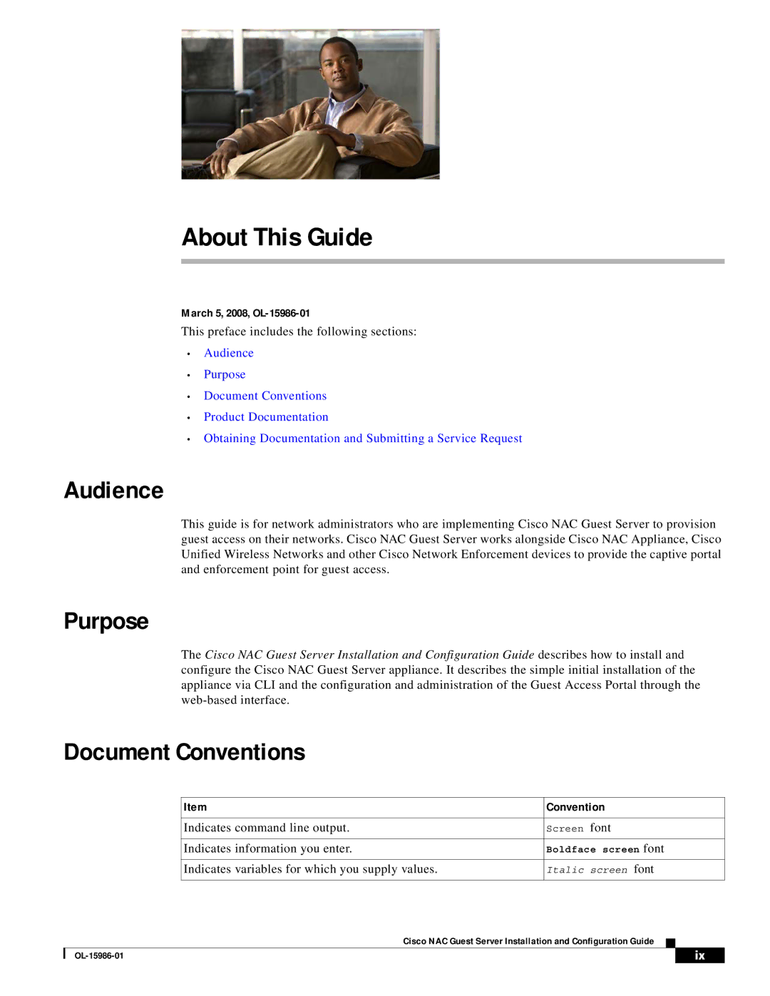 Cisco Systems OL-15986-01 manual About This Guide, Audience, Purpose, Document Conventions 