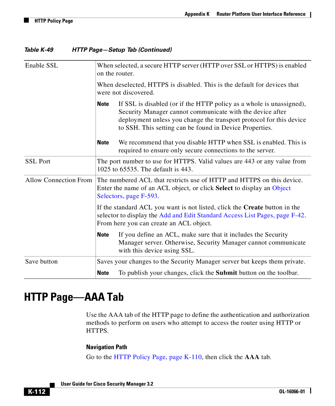 Cisco Systems OL-16066-01 appendix Http Page-AAA Tab, Https, 112 