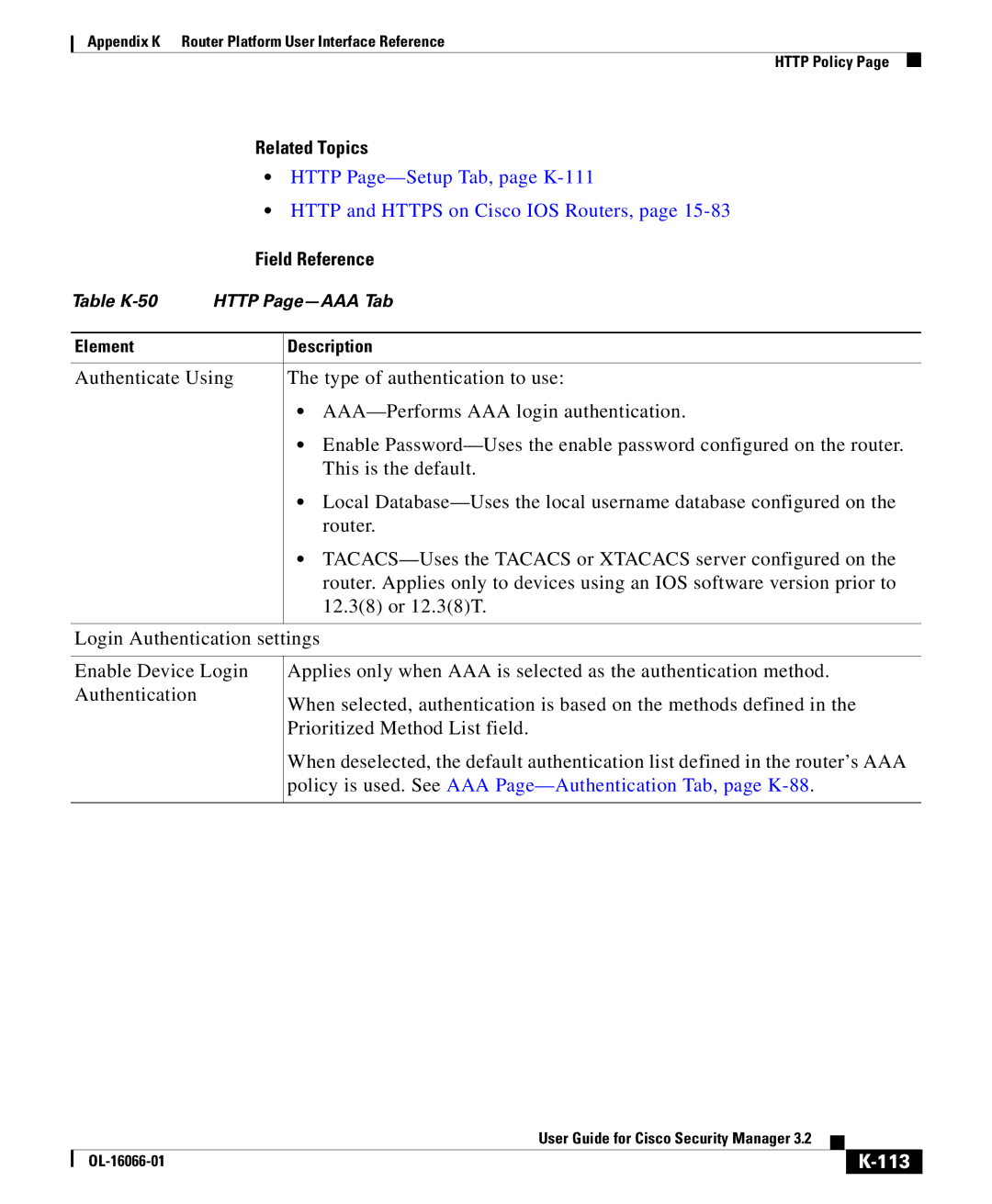 Cisco Systems OL-16066-01 appendix Http Page-Setup Tab, page K-111, 113 