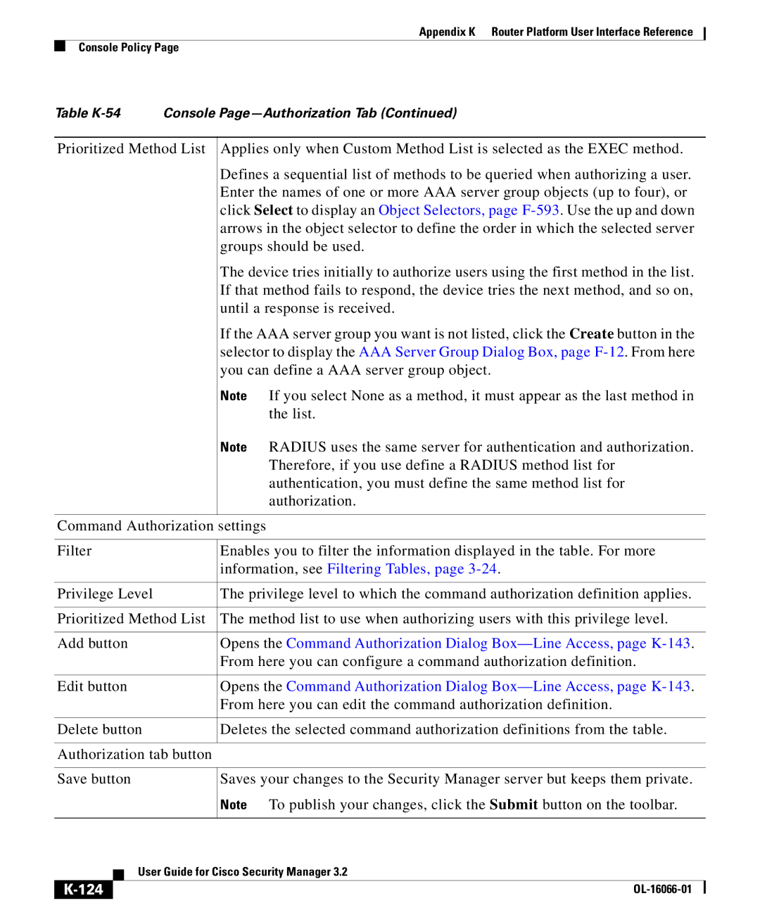 Cisco Systems OL-16066-01 appendix Information, see Filtering Tables, 124 