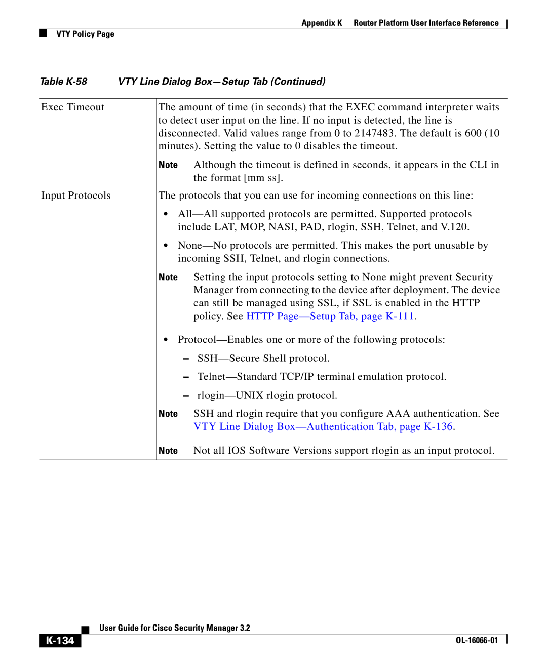 Cisco Systems OL-16066-01 appendix Policy. See Http Page-Setup Tab, page K-111, 134 