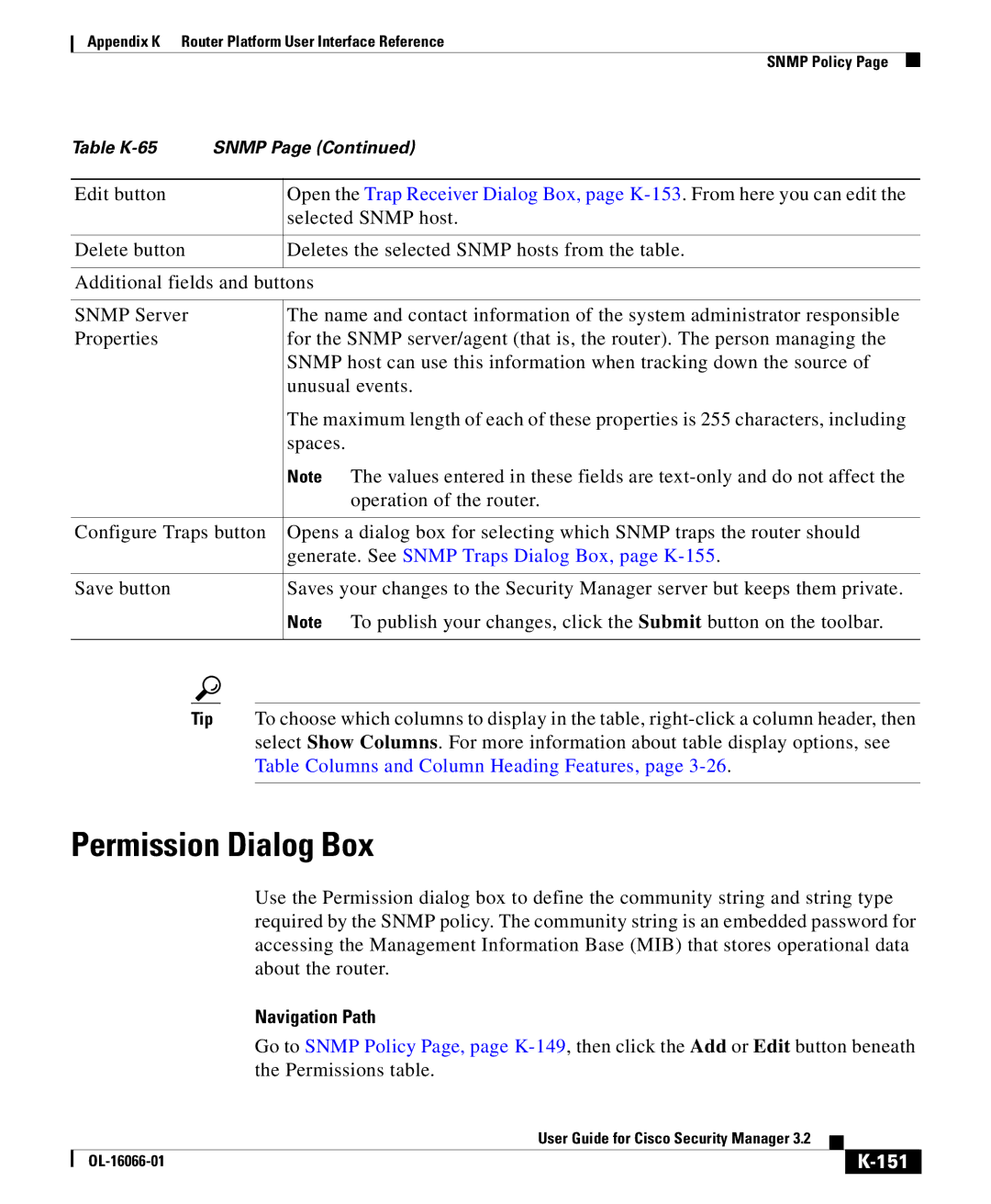 Cisco Systems OL-16066-01 appendix Permission Dialog Box, Generate. See Snmp Traps Dialog Box, page K-155, 151 