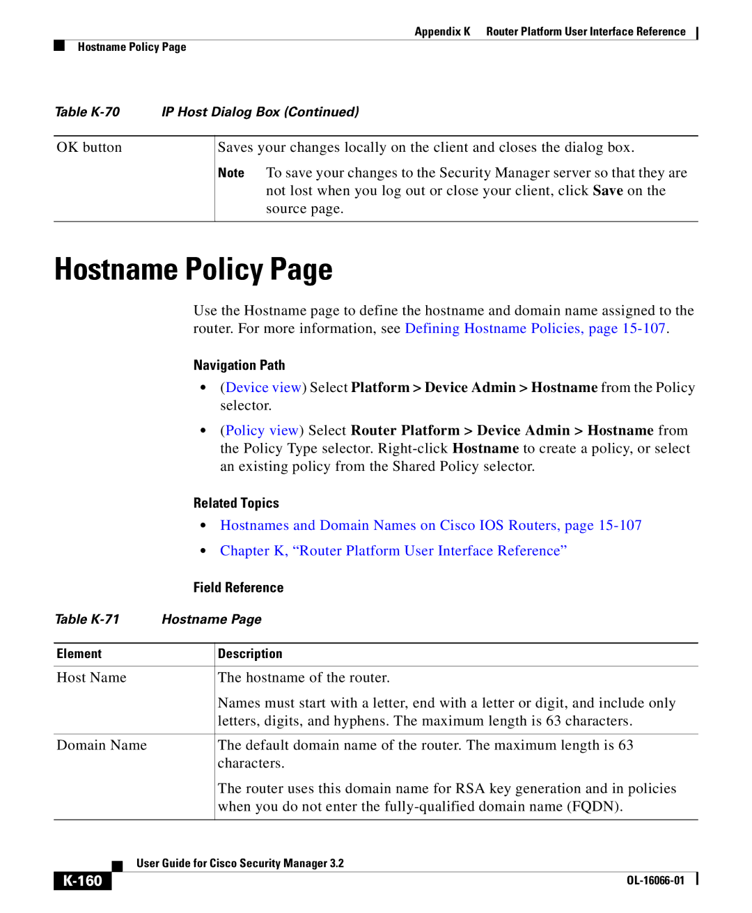 Cisco Systems OL-16066-01 appendix Hostname Policy, Hostnames and Domain Names on Cisco IOS Routers 