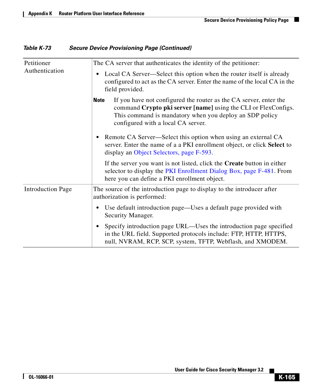 Cisco Systems OL-16066-01 appendix Display an Object Selectors, page F-593, 165 