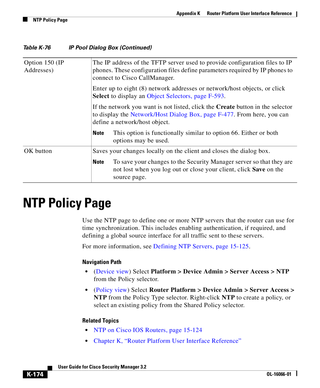 Cisco Systems OL-16066-01 appendix NTP Policy, For more information, see Defining NTP Servers, 174 