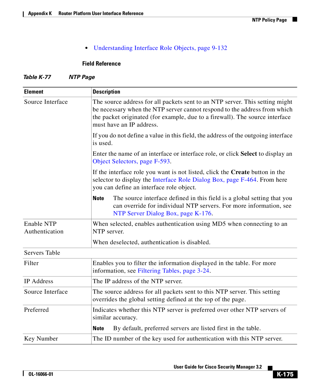 Cisco Systems OL-16066-01 appendix NTP Server Dialog Box, page K-176, 175 