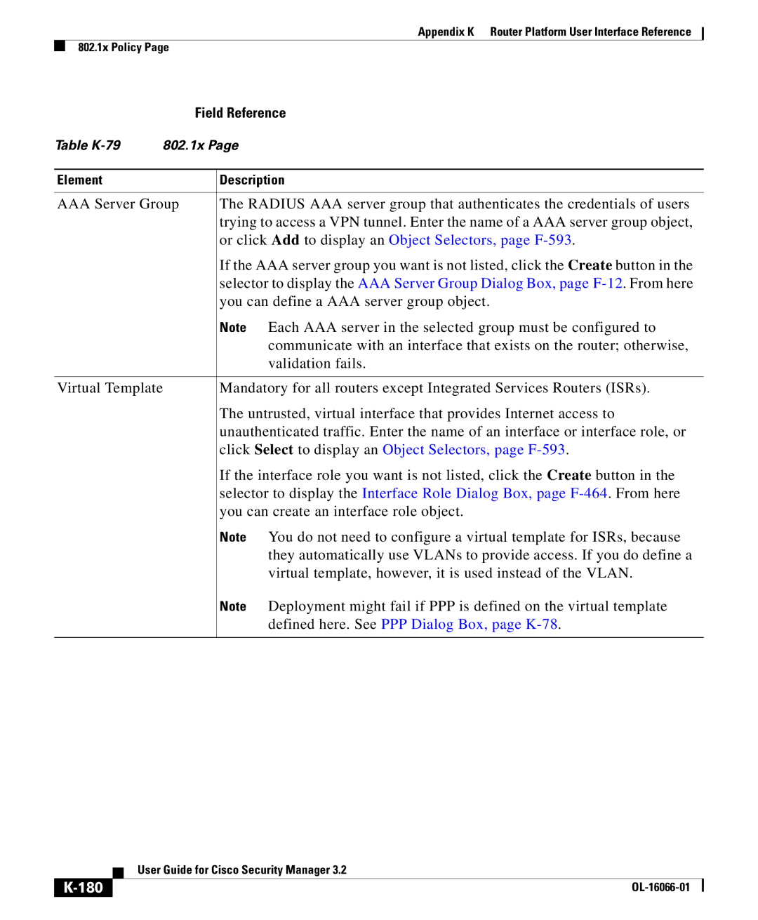 Cisco Systems OL-16066-01 appendix Or click Add to display an Object Selectors, page F-593, 180 