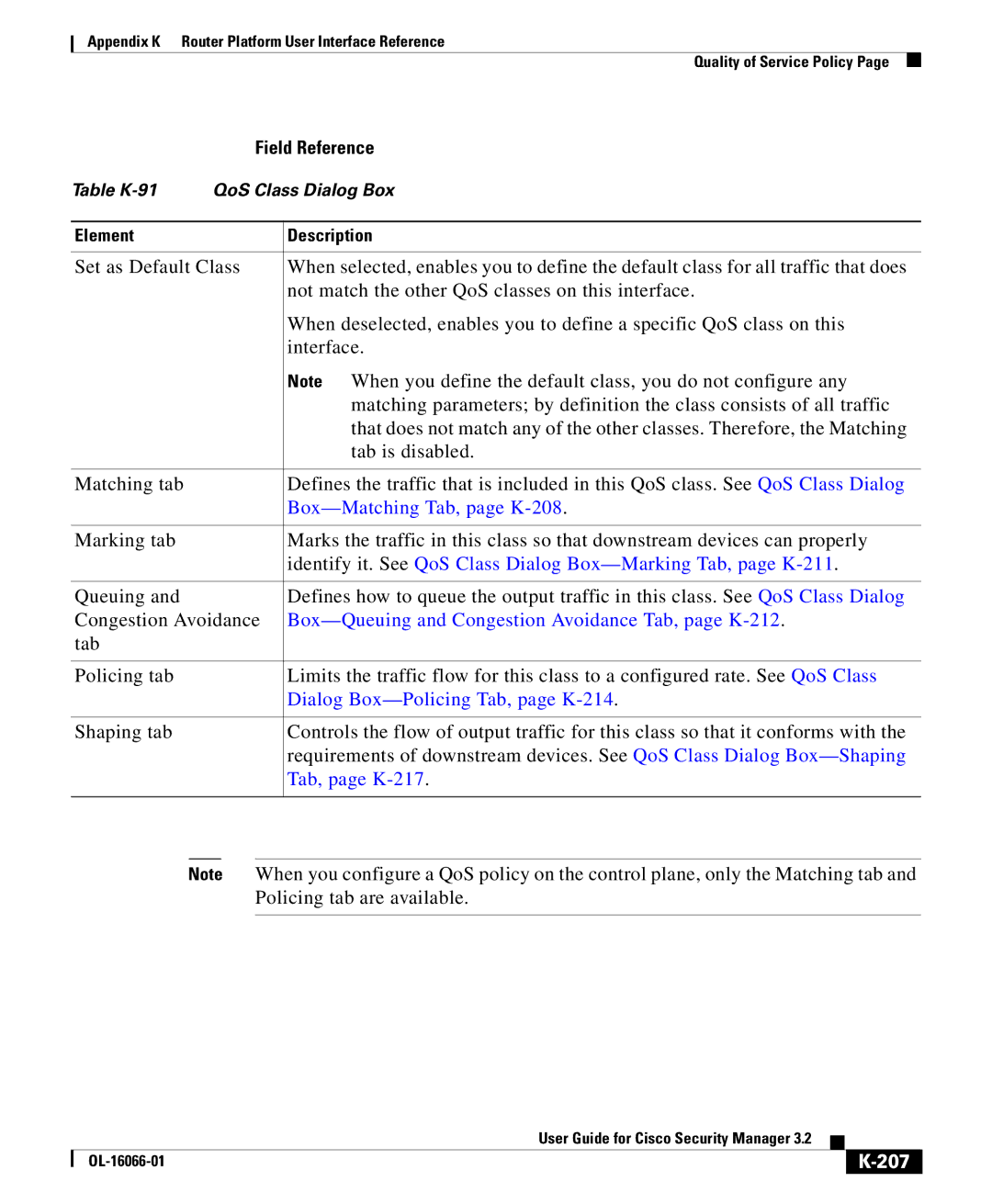 Cisco Systems OL-16066-01 appendix Box-Matching Tab, page K-208, Box-Queuing and Congestion Avoidance Tab, page K-212, 207 