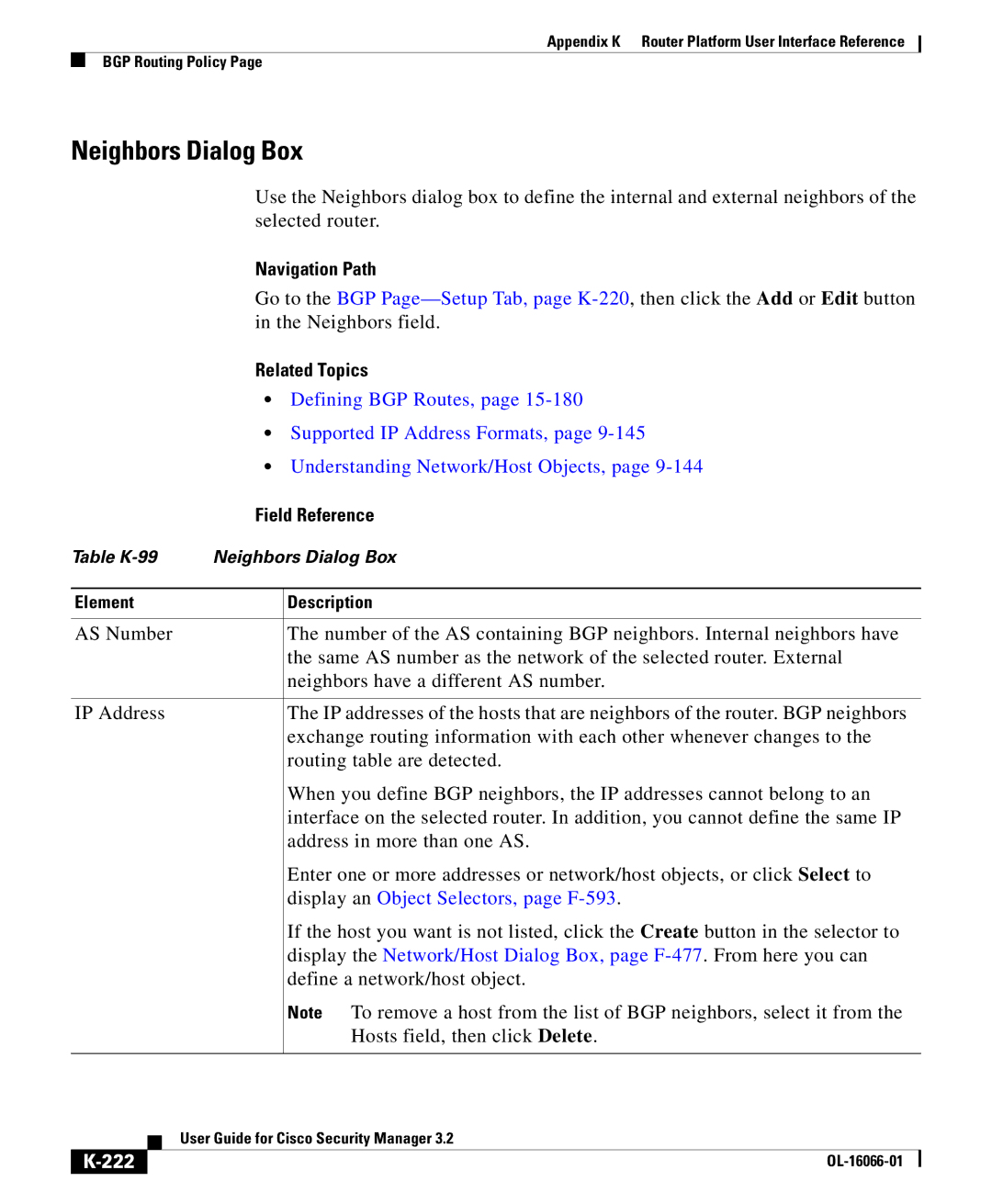 Cisco Systems OL-16066-01 appendix Neighbors Dialog Box, 222 