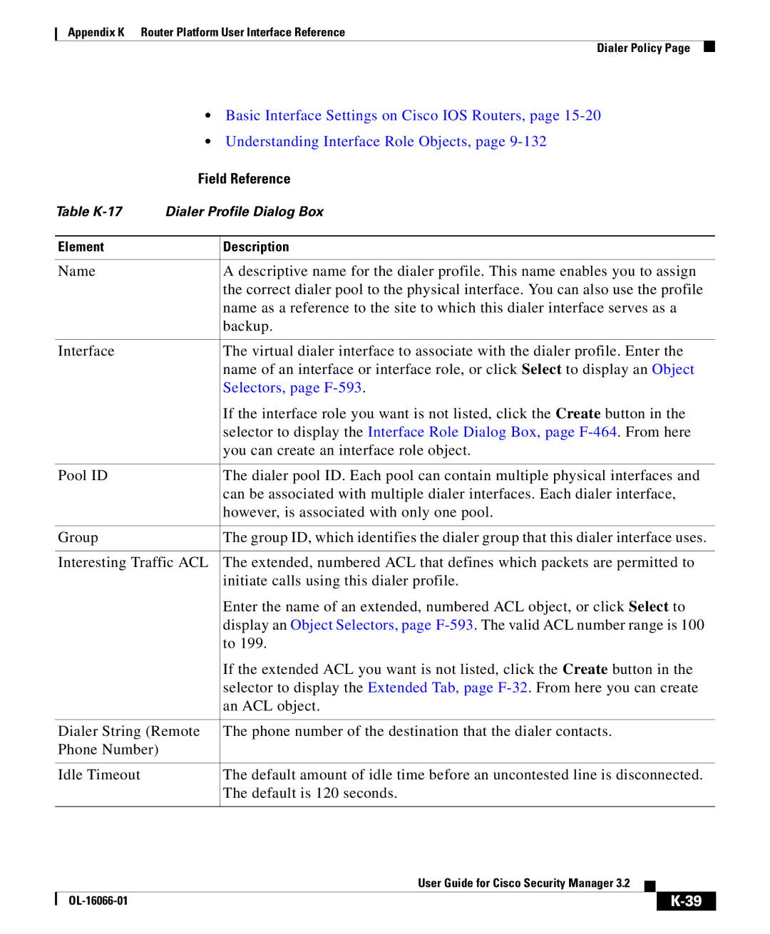 Cisco Systems OL-16066-01 appendix Table K-17 Dialer Profile Dialog Box 