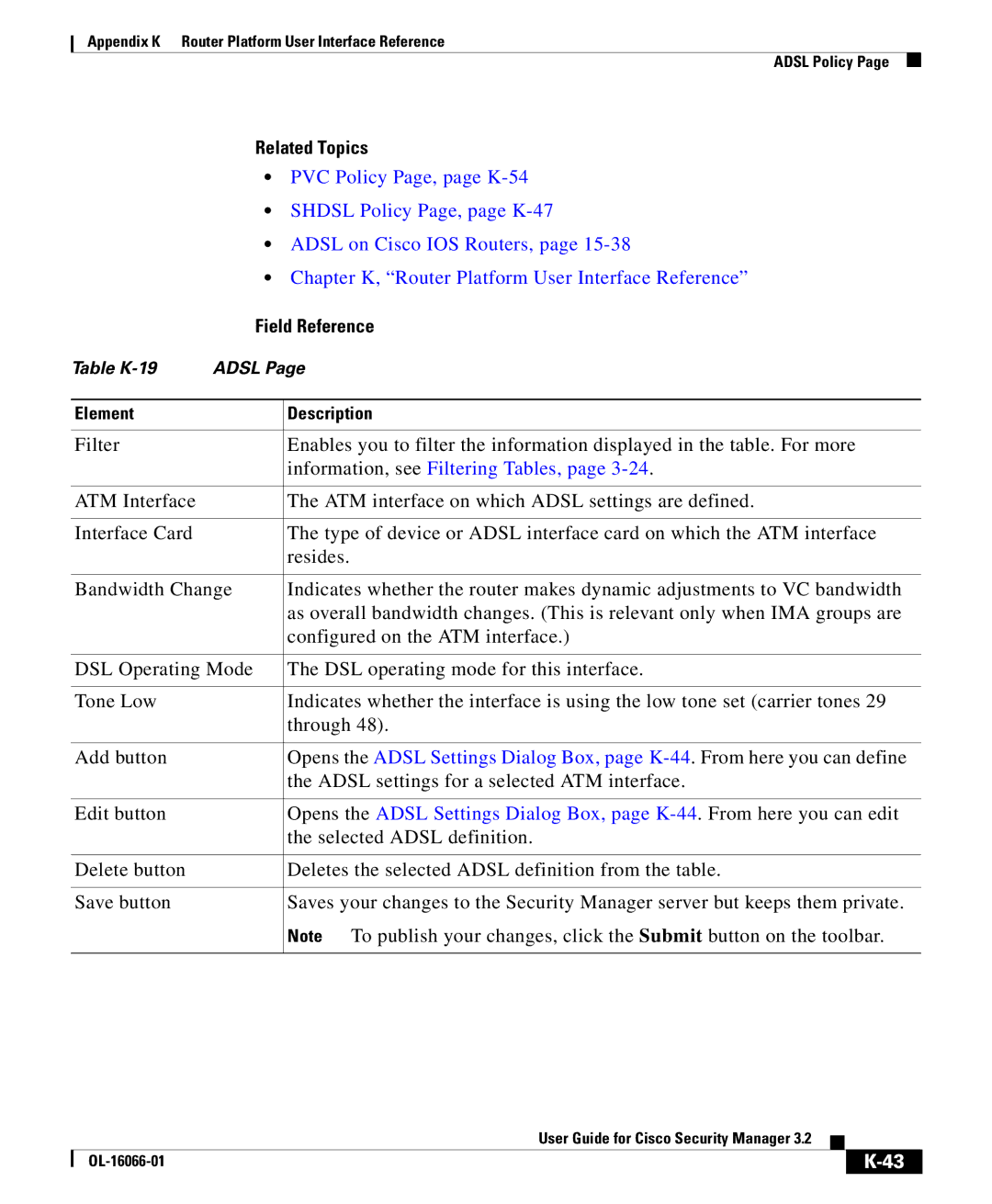 Cisco Systems OL-16066-01 appendix PVC Policy Page, page K-54, Adsl on Cisco IOS Routers 