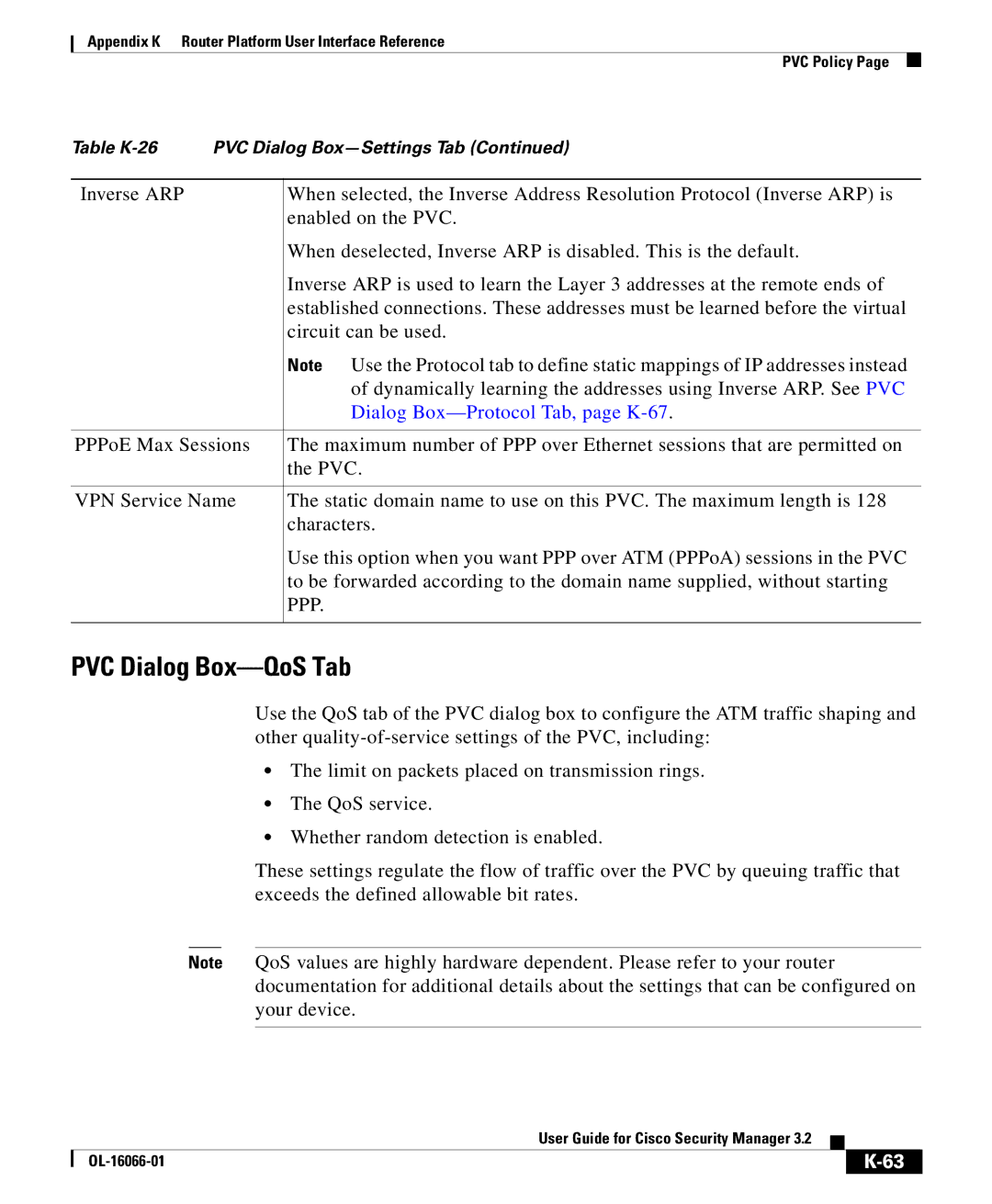 Cisco Systems OL-16066-01 appendix PVC Dialog Box-QoS Tab, Dialog Box-Protocol Tab, page K-67, Ppp 