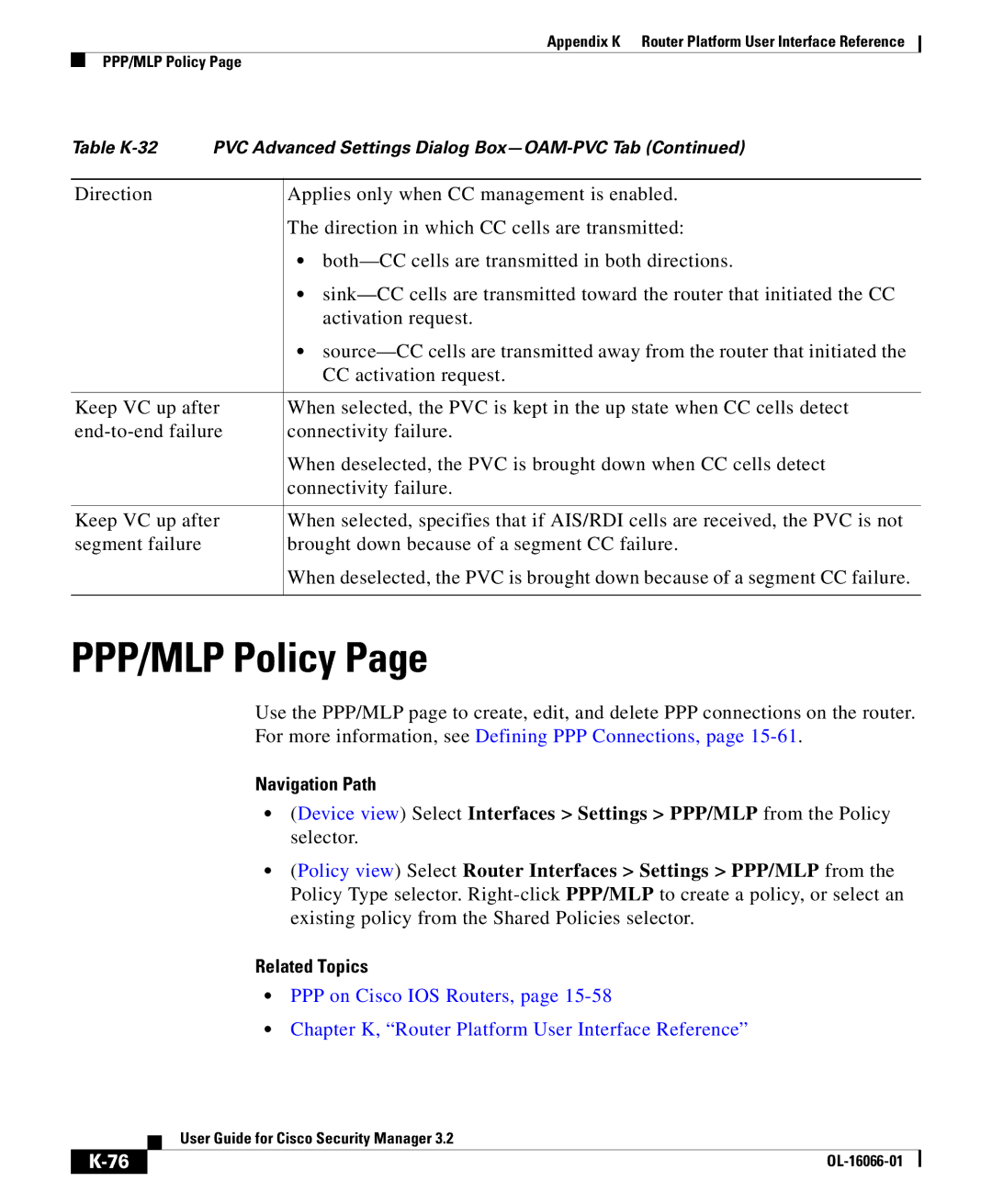 Cisco Systems OL-16066-01 appendix PPP/MLP Policy 