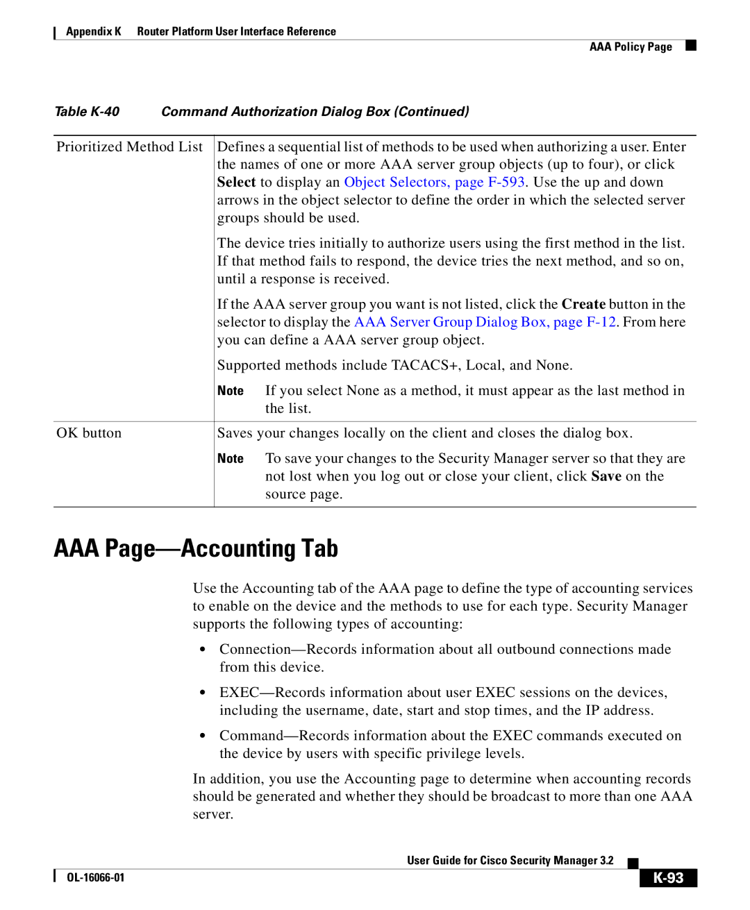 Cisco Systems OL-16066-01 appendix AAA Page-Accounting Tab 