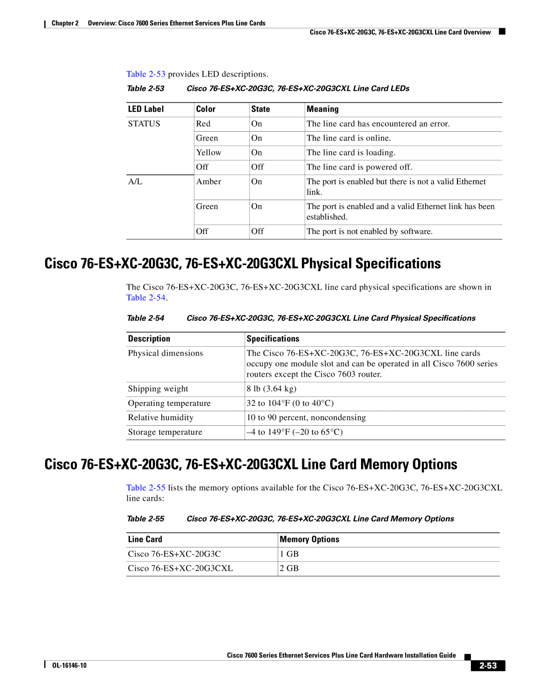 Cisco Systems OL-16146-10 manual 53provides LED descriptions 