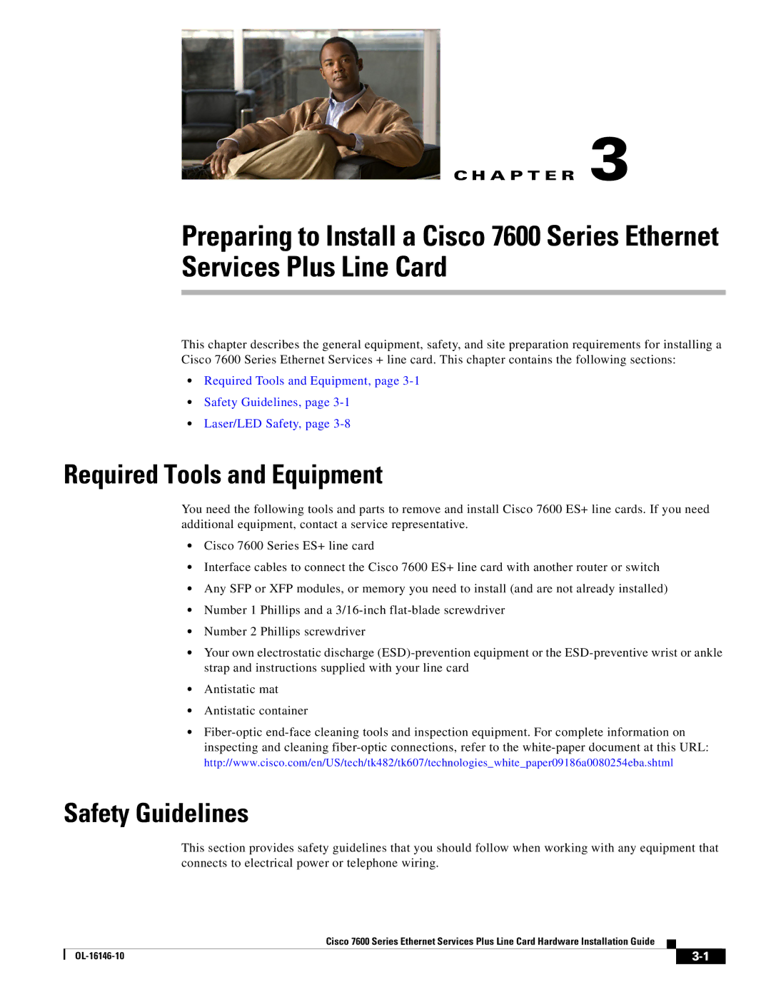 Cisco Systems OL-16146-10 manual Required Tools and Equipment, Safety Guidelines 