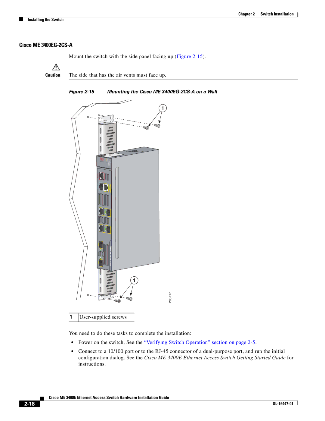 Cisco Systems OL-16447-01 manual Cisco ME 3400EG-2CS-A 