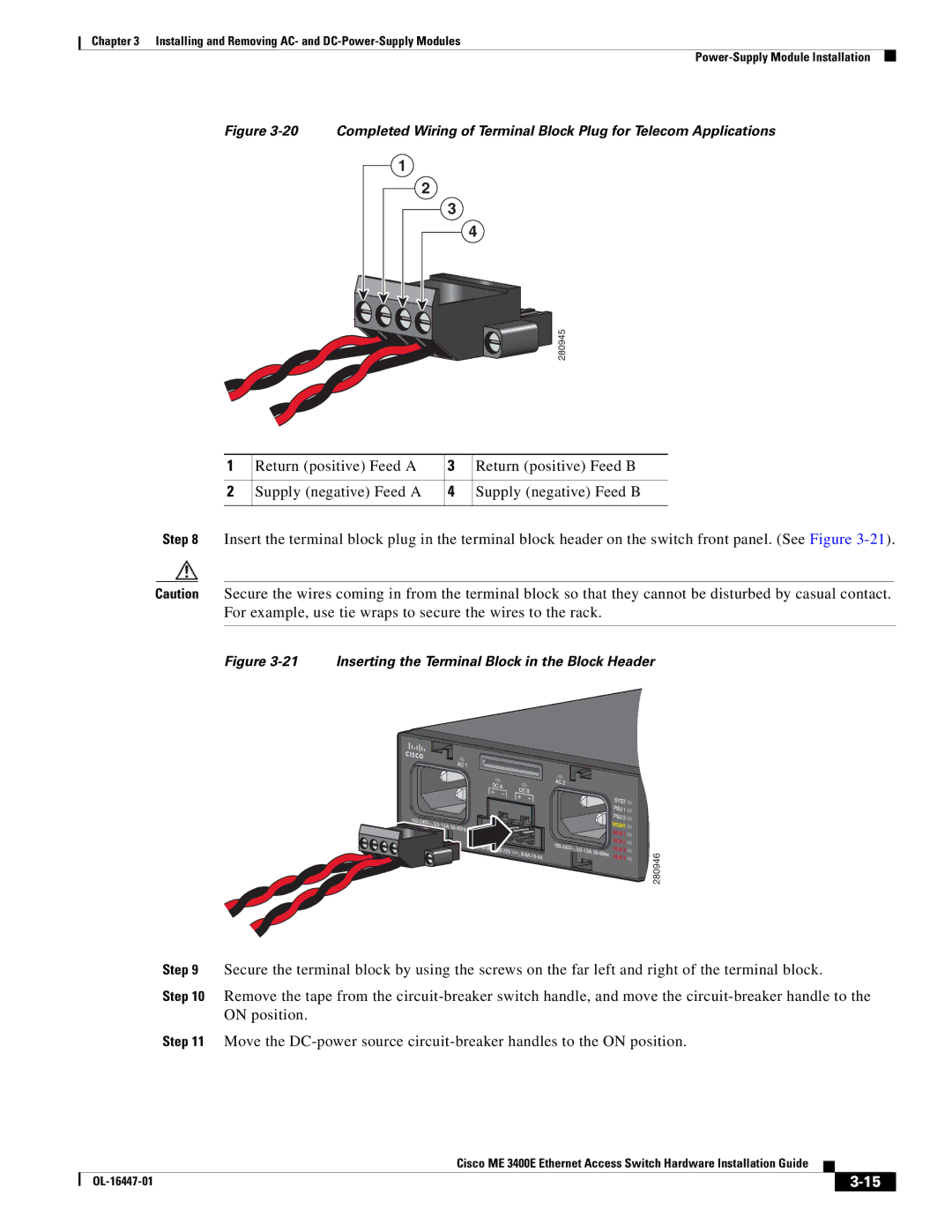 Cisco Systems OL-16447-01 manual Inserting the Terminal Block in the Block Header 