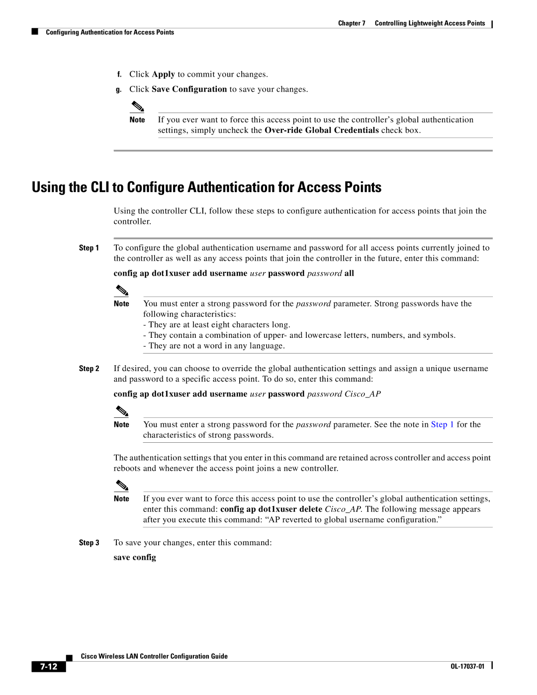 Cisco Systems OL-17037-01 manual Using the CLI to Configure Authentication for Access Points 