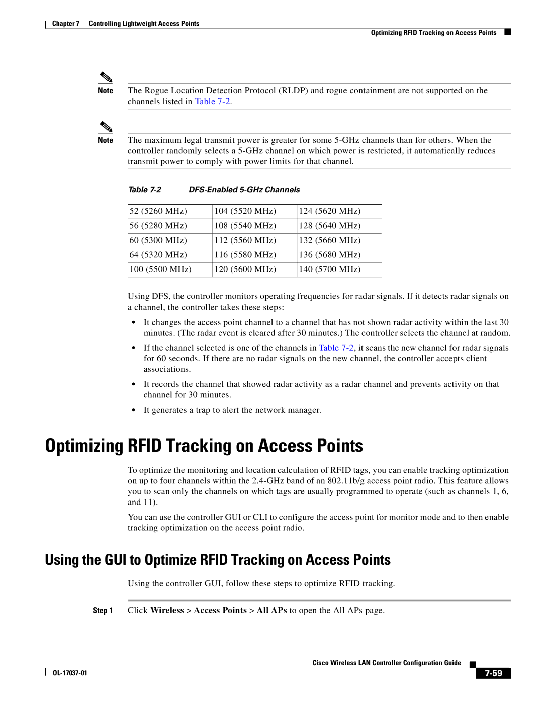 Cisco Systems OL-17037-01 manual Optimizing Rfid Tracking on Access Points 