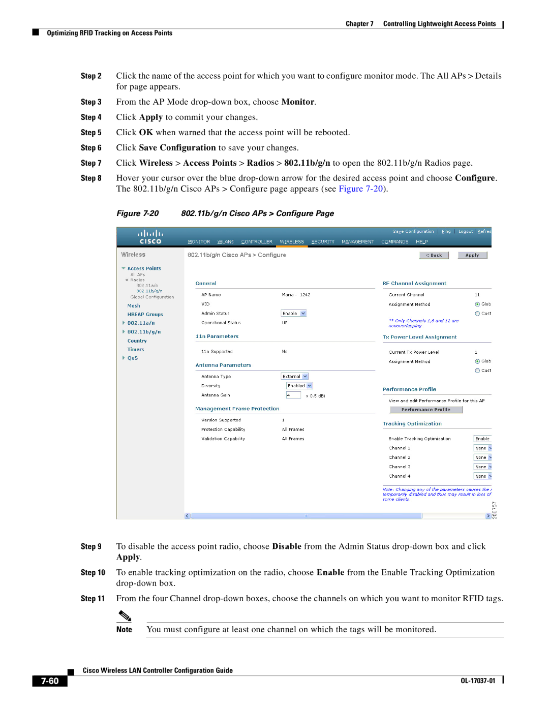 Cisco Systems OL-17037-01 manual 20 802.11b/g/n Cisco APs Configure 