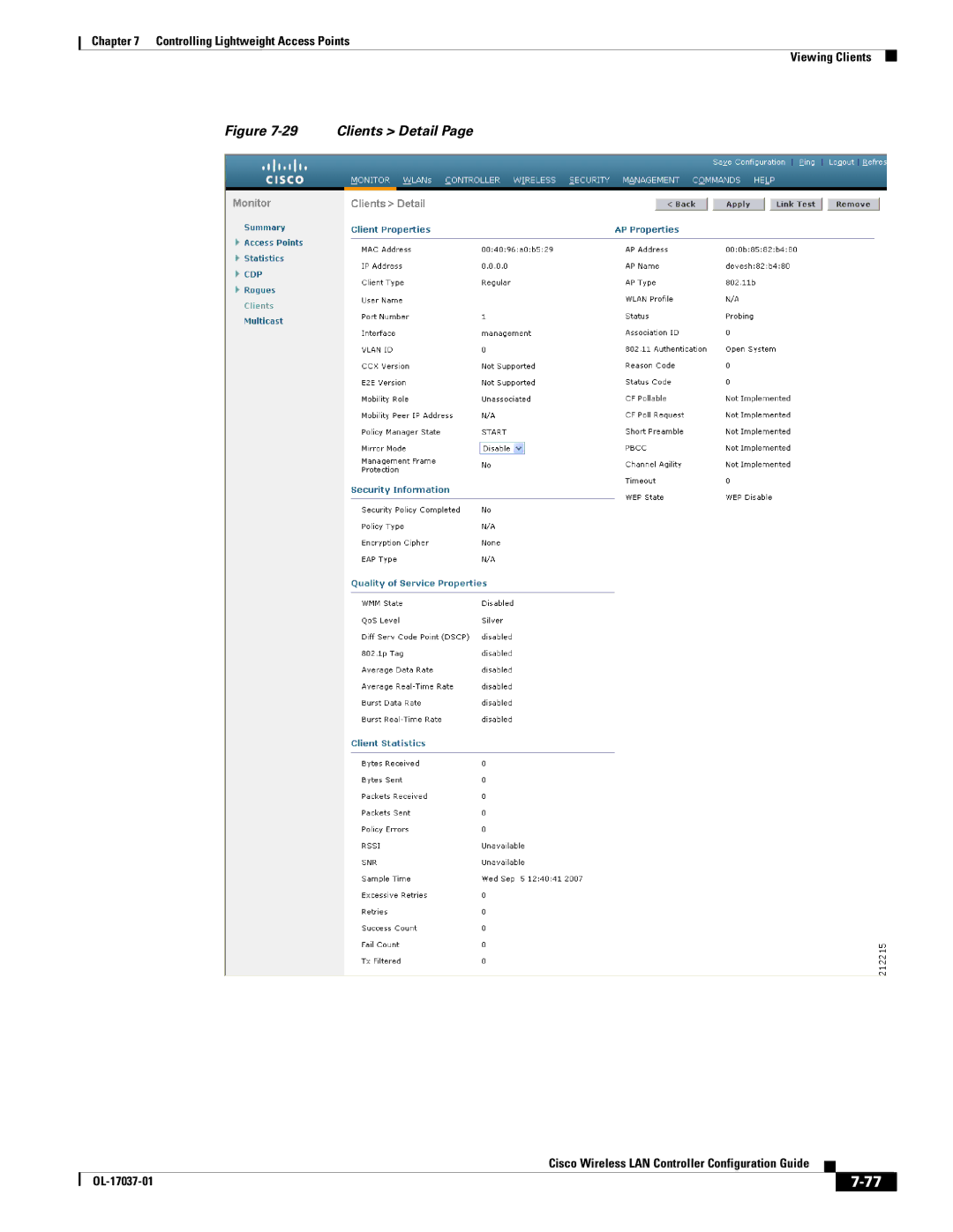 Cisco Systems OL-17037-01 manual Clients Detail 