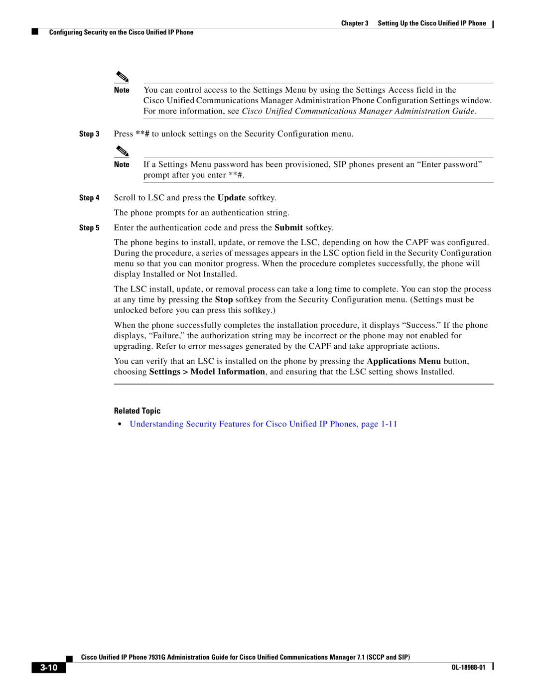 Cisco Systems OL-18988-01 manual Related Topic 