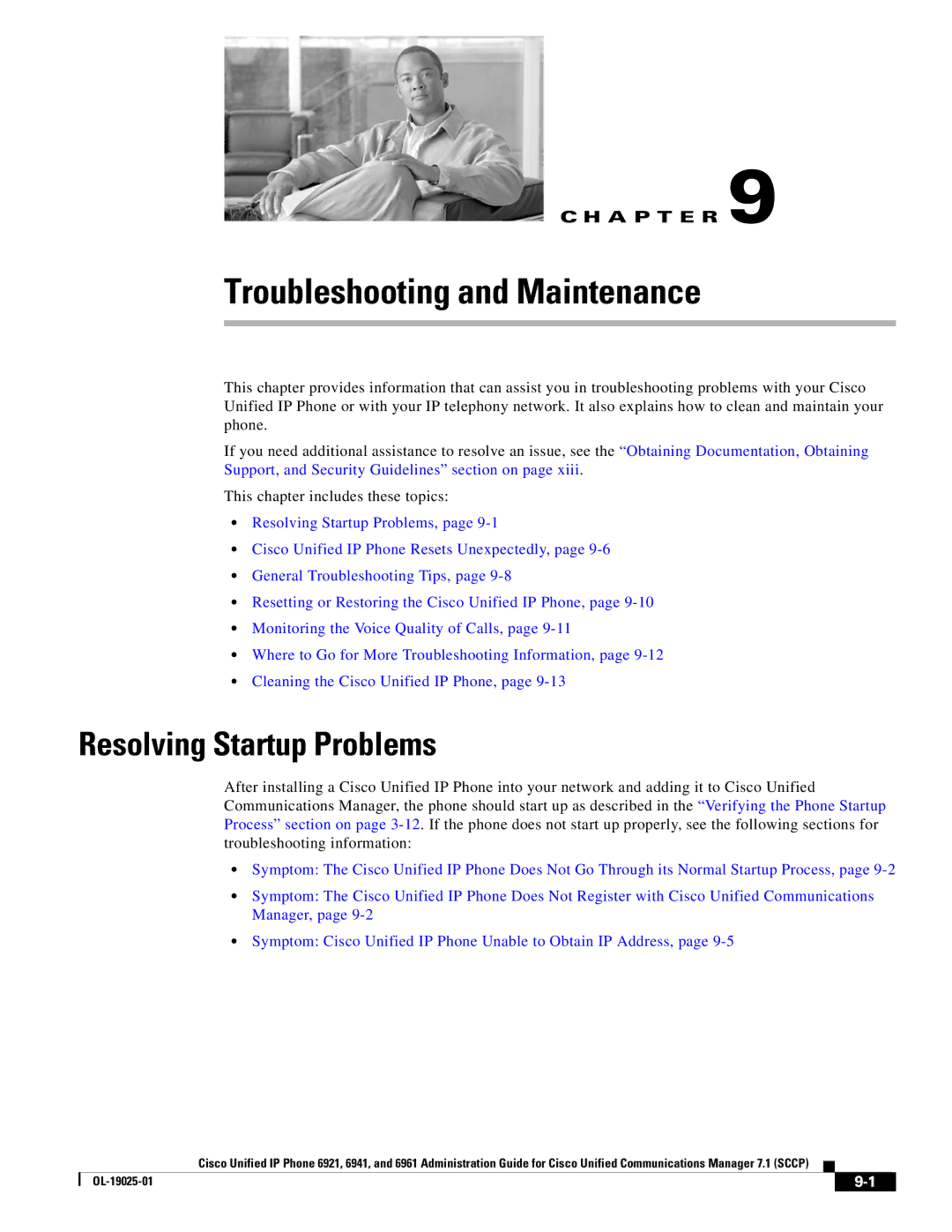 Cisco Systems OL-19025-01 manual Troubleshooting and Maintenance, Resolving Startup Problems 