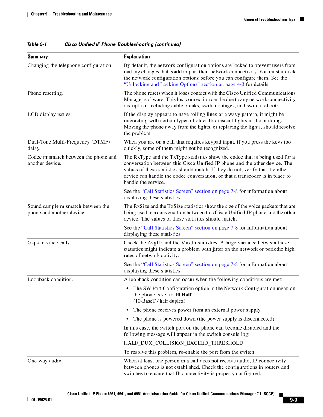 Cisco Systems OL-19025-01 manual Halfduxcollisionexceedthreshold 