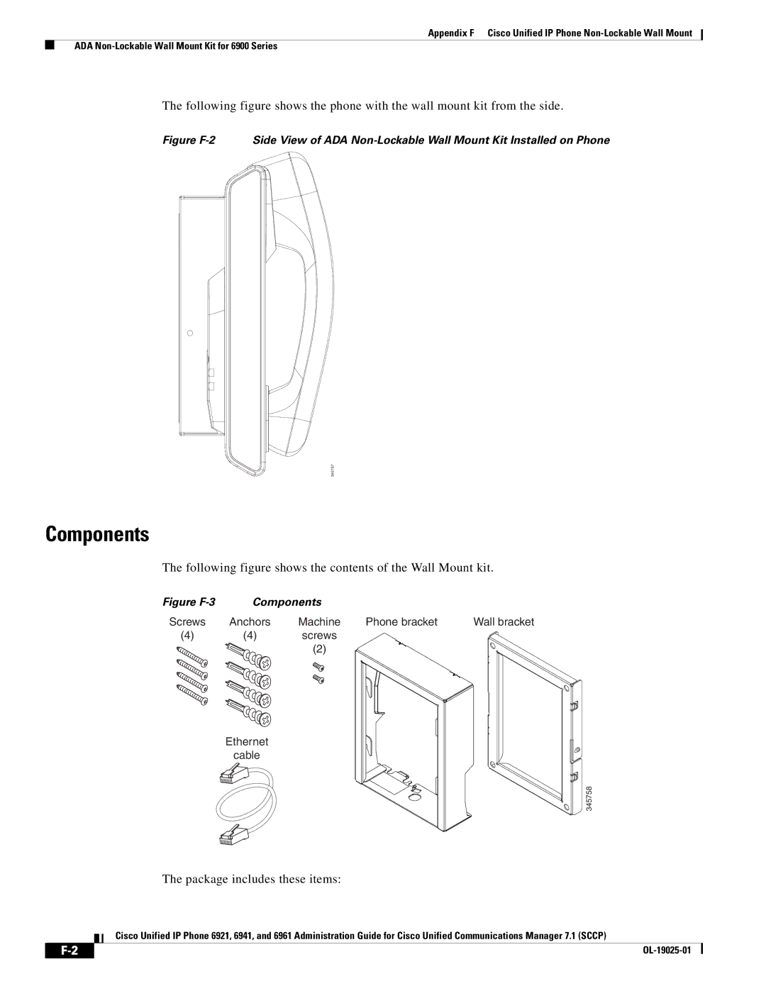 Cisco Systems OL-19025-01 manual Components, Package includes these items 