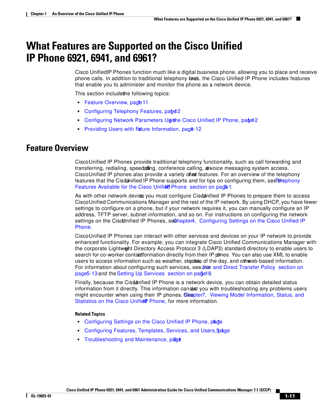 Cisco Systems OL-19025-01 manual Feature Overview 