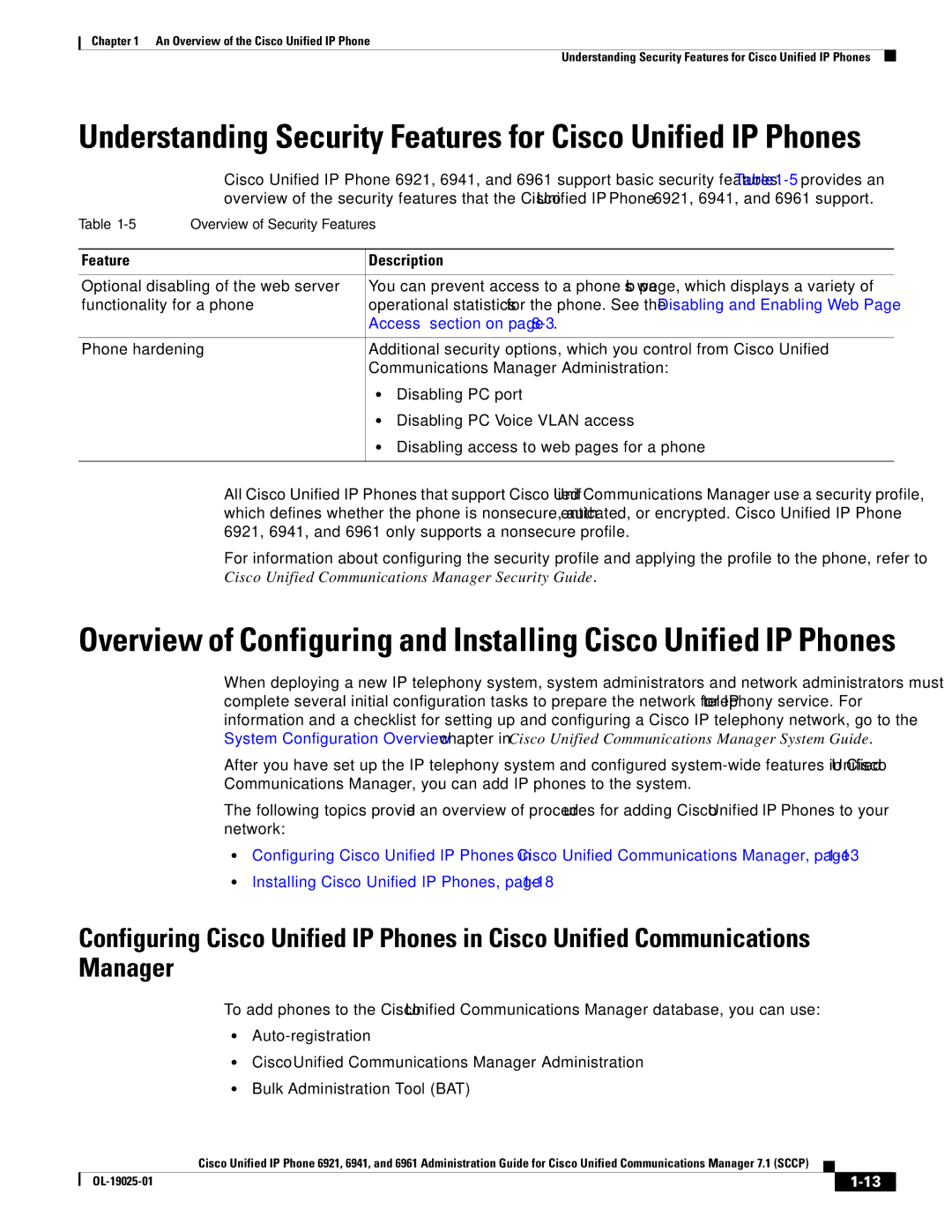 Cisco Systems OL-19025-01 manual Feature Description, Access section on 