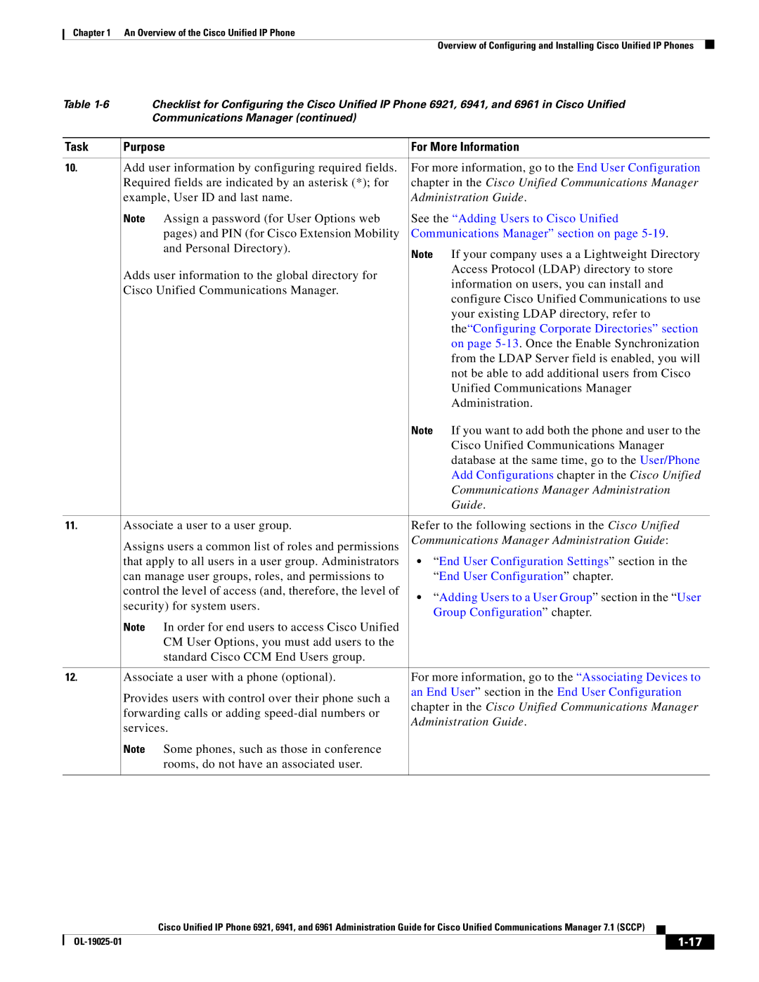 Cisco Systems OL-19025-01 manual Task Purpose For More Information, Chapter in the Cisco Unified Communications Manager 