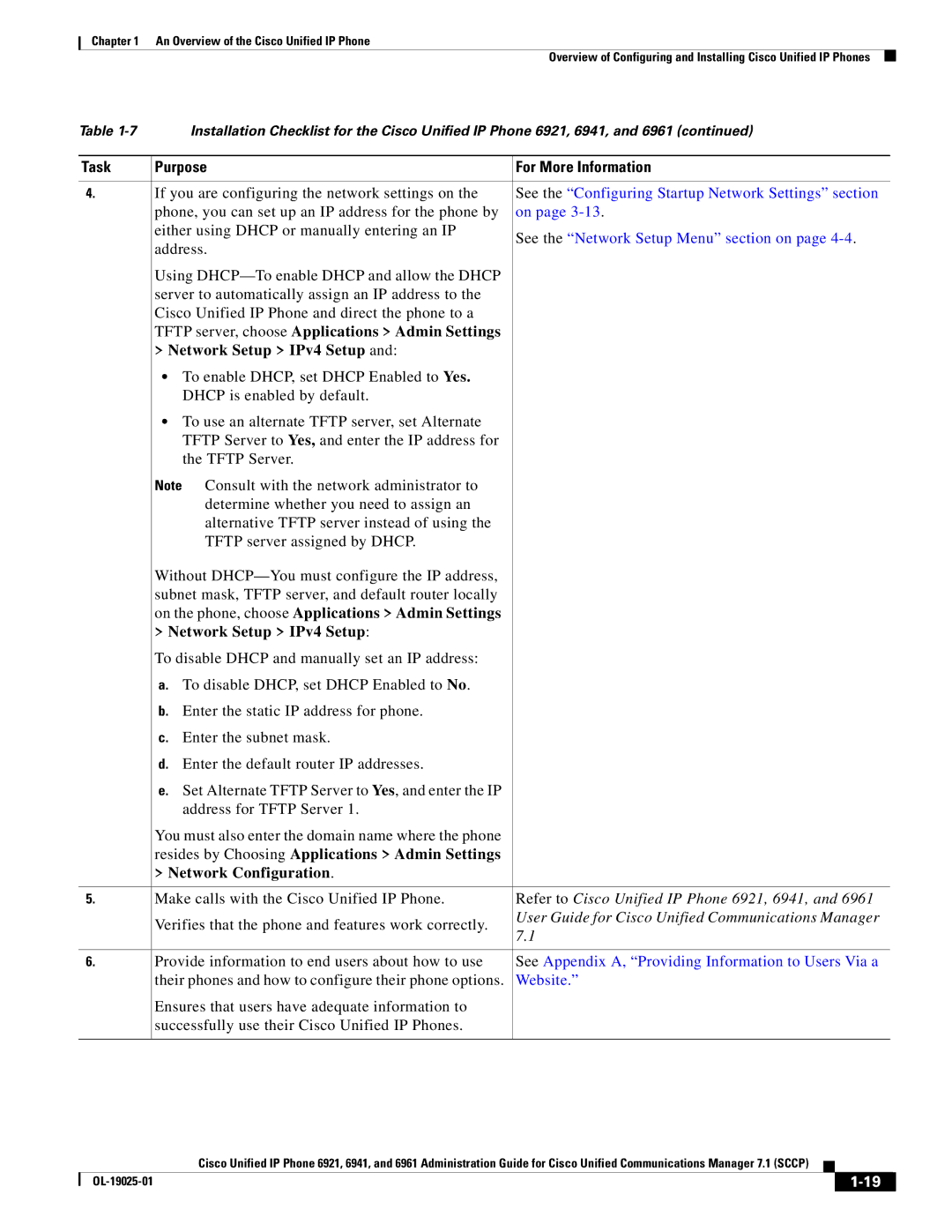 Cisco Systems OL-19025-01 manual Network Setup IPv4 Setup, Refer to Cisco Unified IP Phone 6921, 6941 