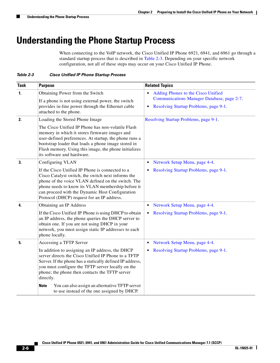 Cisco Systems OL-19025-01 Understanding the Phone Startup Process, Purpose Related Topics, Communications Manager Database 