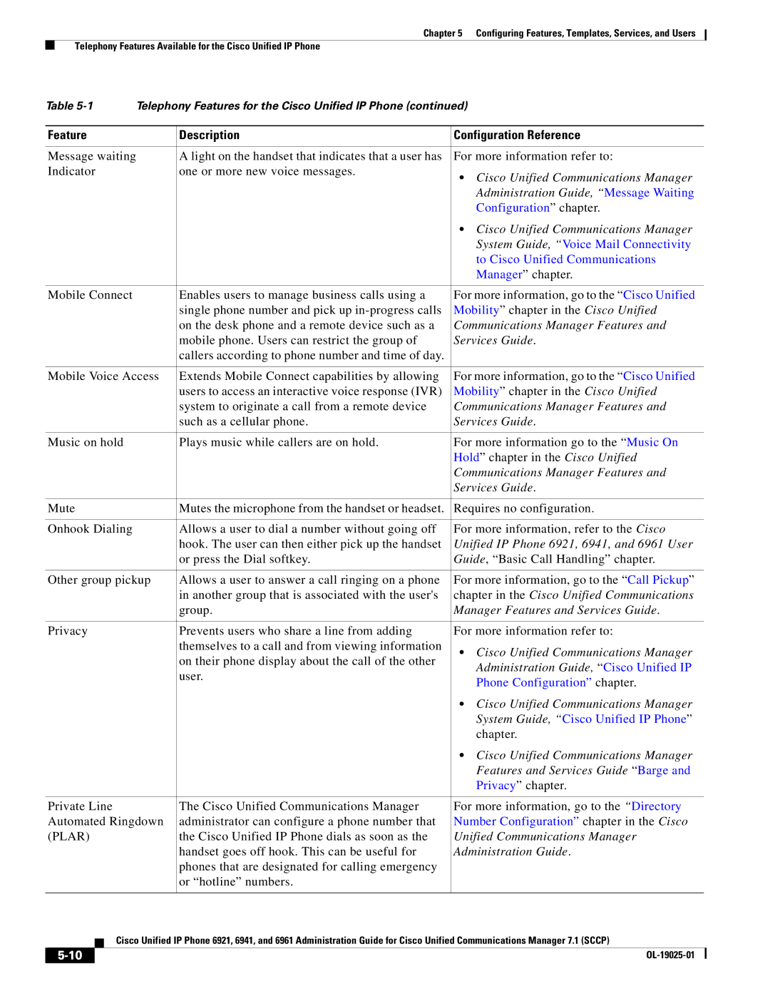 Cisco Systems OL-19025-01 manual Unified IP Phone 6921, 6941, and 6961 User, Features and Services Guide Barge 