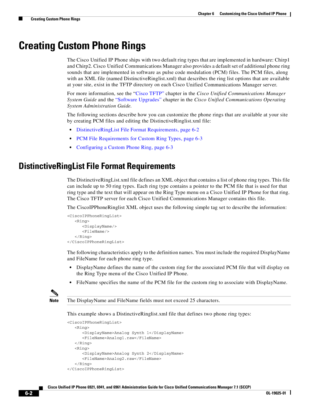 Cisco Systems OL-19025-01 manual Creating Custom Phone Rings, DistinctiveRingList File Format Requirements 