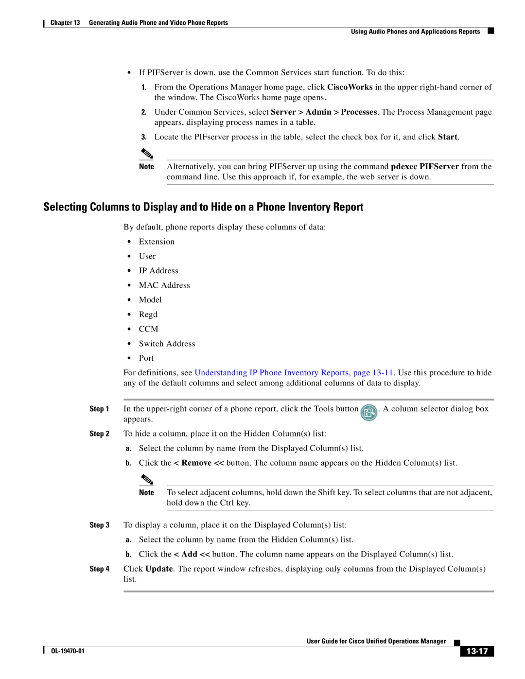 Cisco Systems OL-19470-01 manual 13-17 