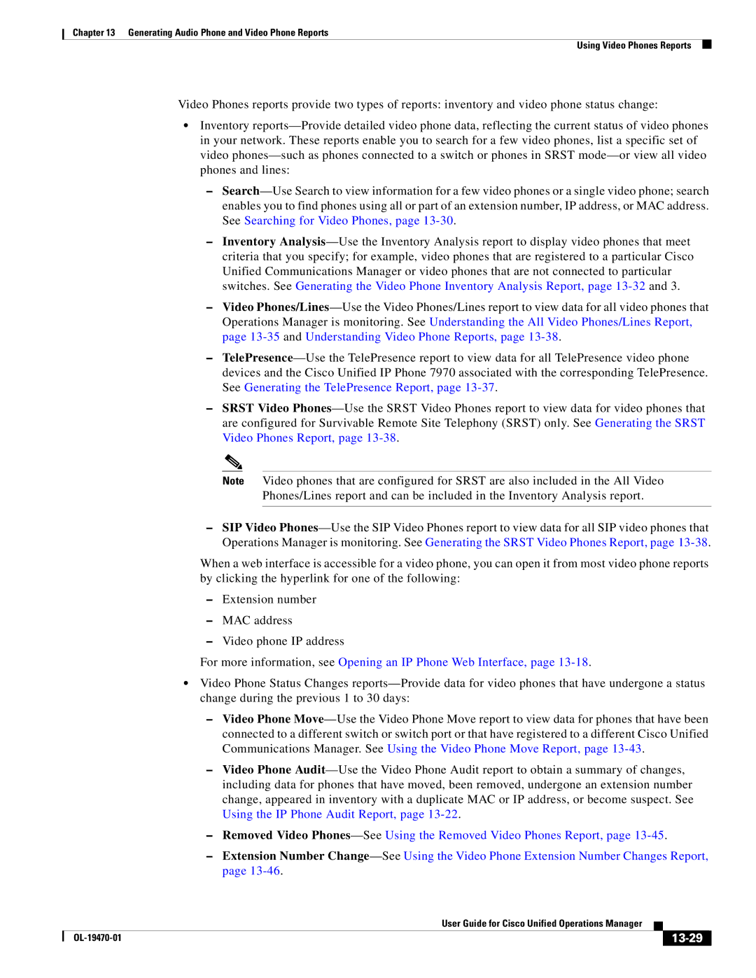 Cisco Systems OL-19470-01 manual For more information, see Opening an IP Phone Web Interface, 13-29 