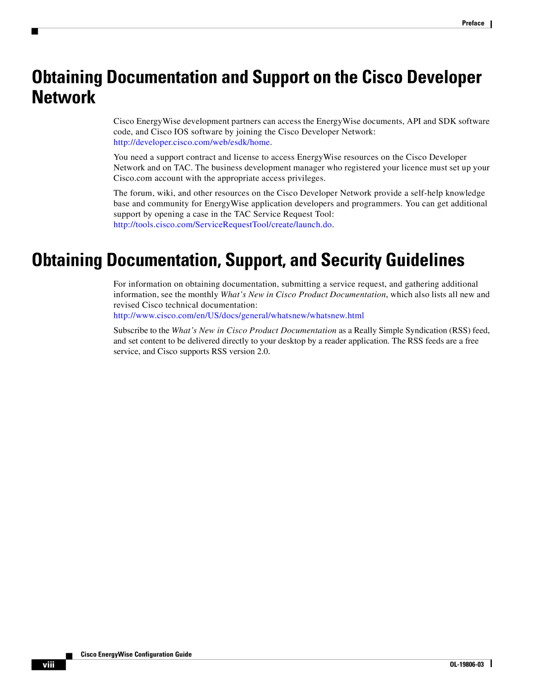 Cisco Systems OL-19806-03 manual Obtaining Documentation, Support, and Security Guidelines 