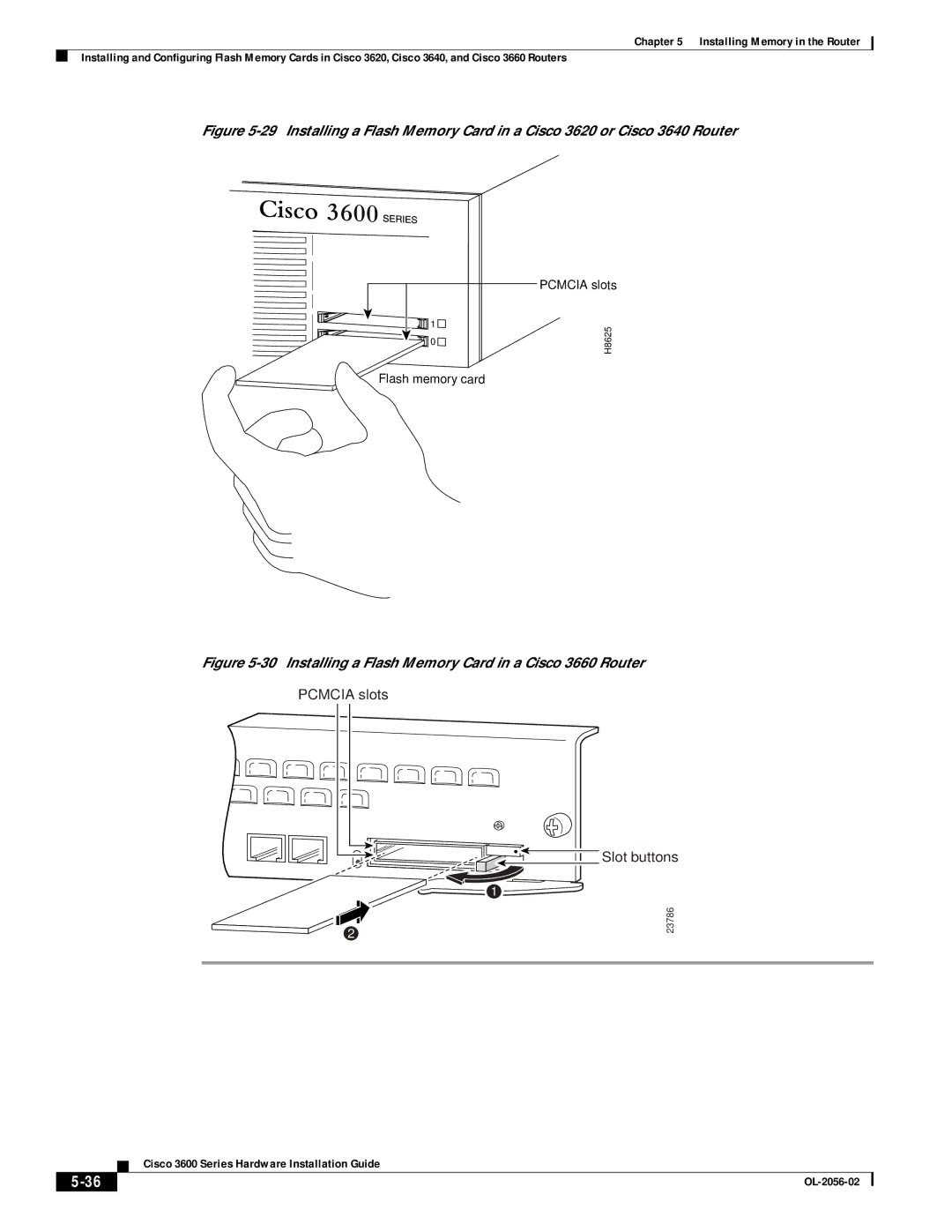 Cisco Systems OL-2056-02 manual Installing a Flash Memory Card in a Cisco 3660 Router 