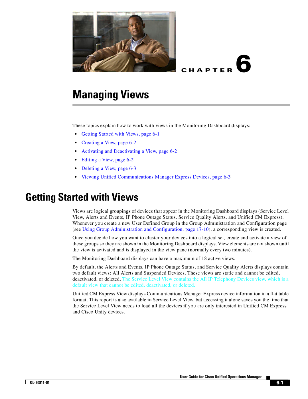 Cisco Systems OL-20811-01 manual Managing Views, Getting Started with Views 