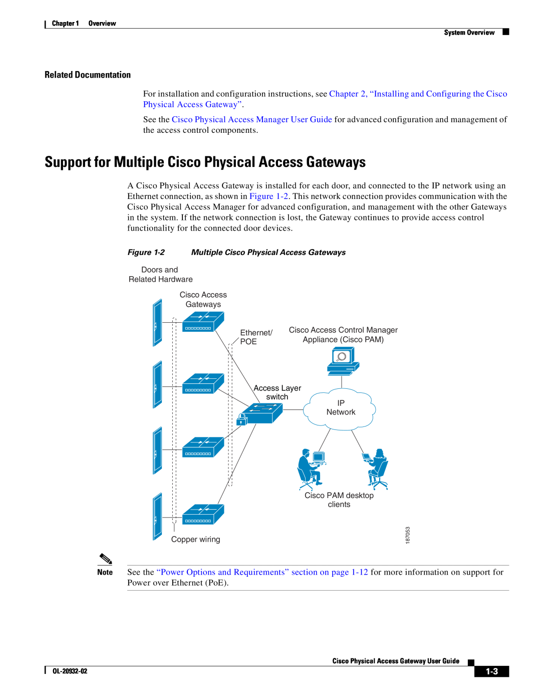 Cisco Systems OL-20932-02 manual Support for Multiple Cisco Physical Access Gateways, Related Documentation 