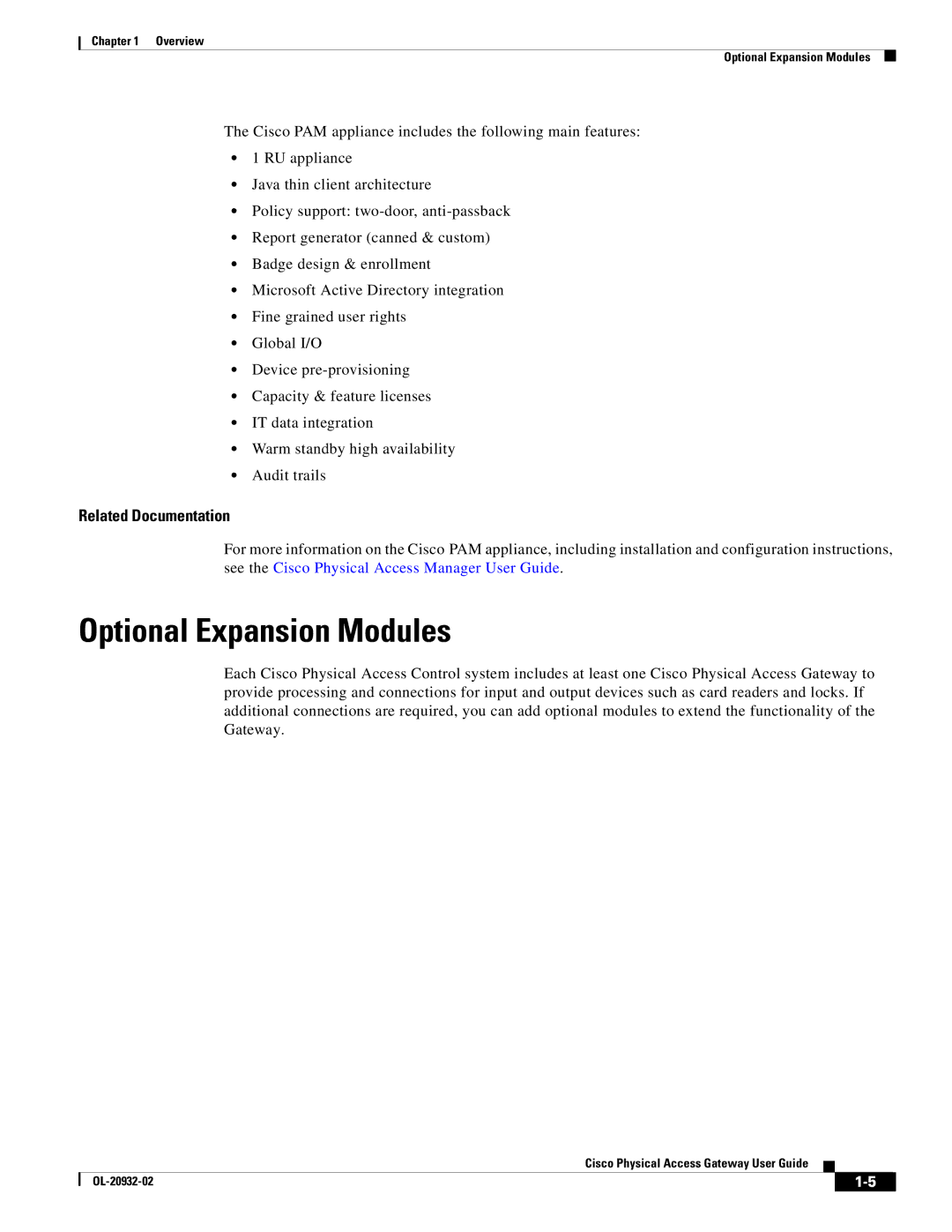 Cisco Systems OL-20932-02 manual Optional Expansion Modules 