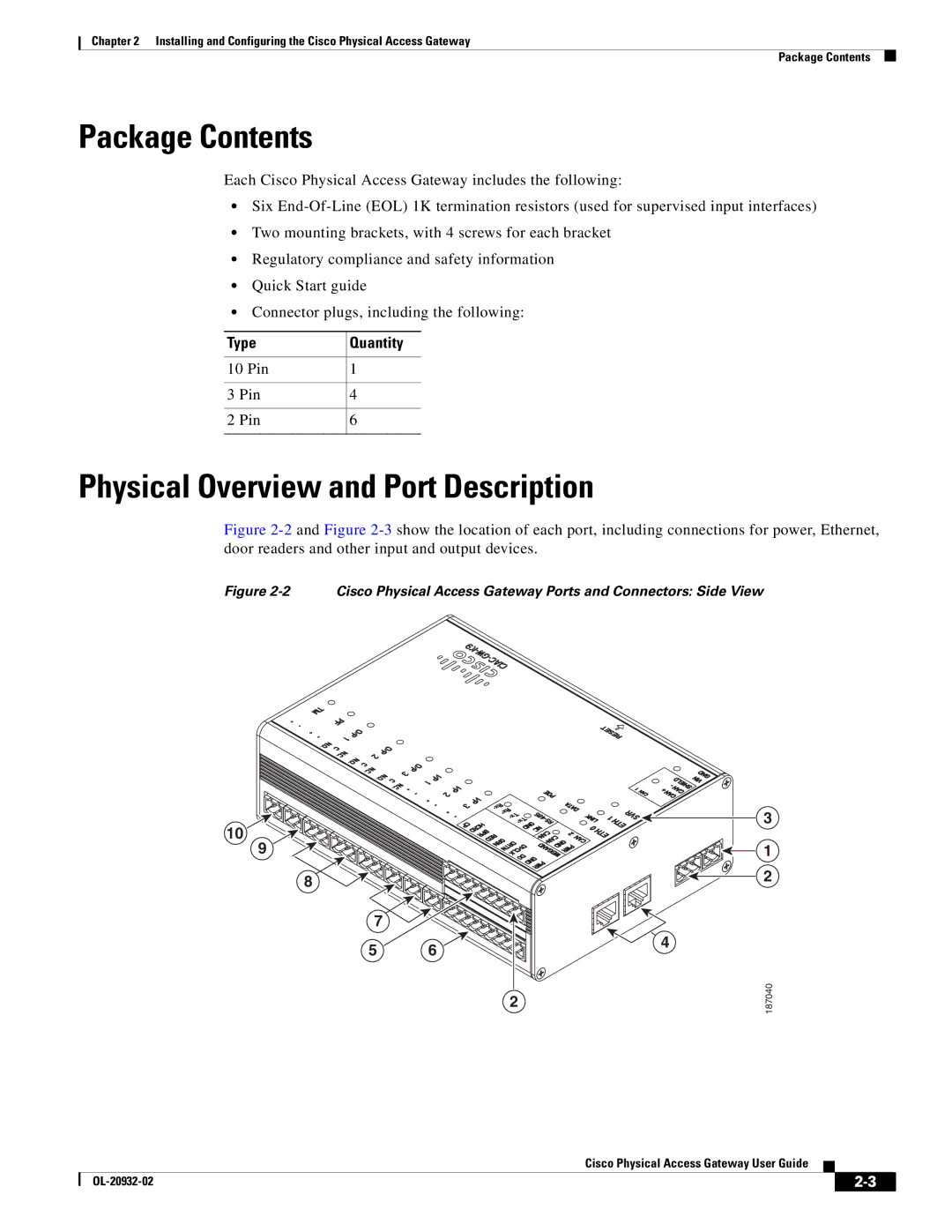 Cisco Systems OL-20932-02 manual Package Contents, Physical Overview and Port Description 