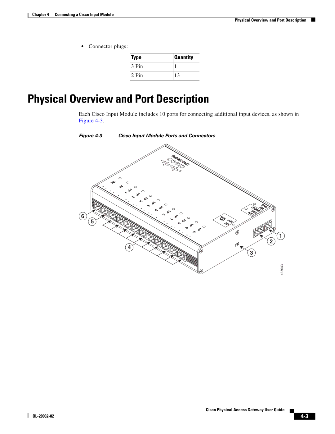 Cisco Systems OL-20932-02 manual Connector plugs 