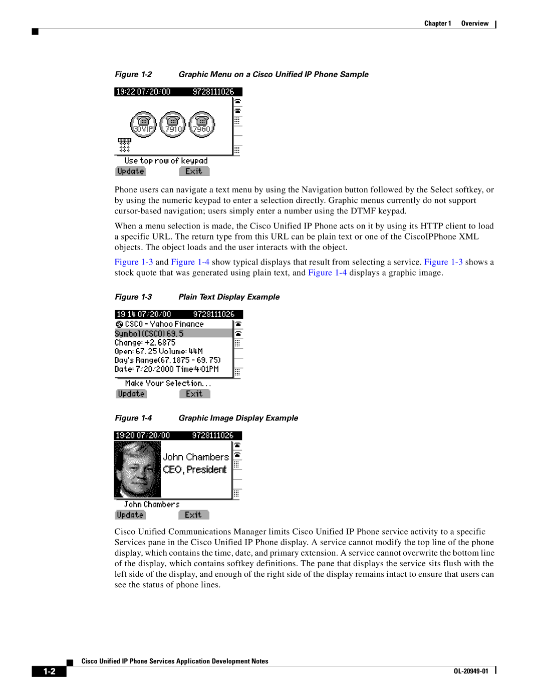 Cisco Systems OL-20949-01 manual Graphic Menu on a Cisco Unified IP Phone Sample 